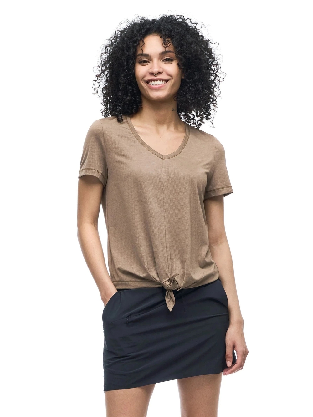 Diporto Tie Hem V-Neck T-Shirt - Women's